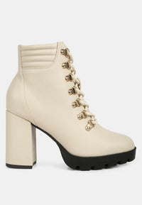 Hamiltons Lace Up Block Heel Boots by Ruw.