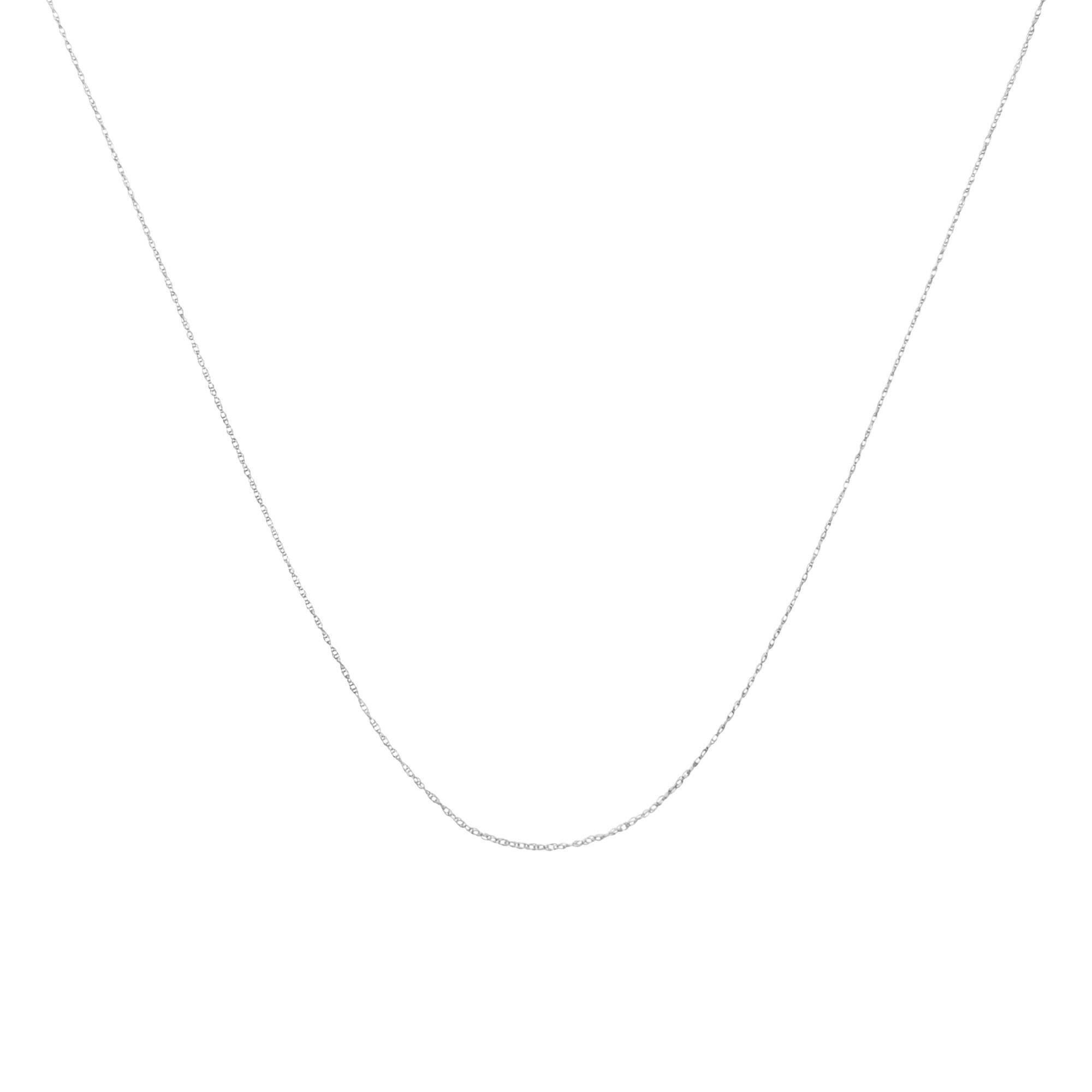 10K Gold 0.5 Mm Slender & Dainty Fine Rope Chain Necklace.