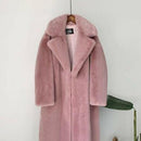 Female Winter Plush Thick Warm Loose Women Faux Rabbit Fur Coat.