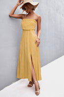 Strapless Split Maxi Dress