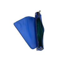 Angelica Cobalt Blue Leather Clutch Bag.