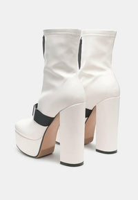 Boomer Chunky High Block Heel Boots.