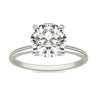 2 CTW Round Lab Grown Diamond Solitaire Engagement Ring 14K White Gold (G-Vs).