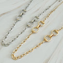 Double Equestrian Chain Necklace.