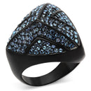 IP Black(Ion Plating) Stainless Steel Ring With Top Grade Crystal in Montana