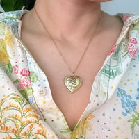 Nostalgic Heart Initial Open Locket Necklace.