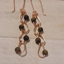 Handmade Tiger's Eye Horse Shoe Link Chain Earrings