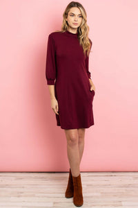 Half Neck Mock Neck Dress.