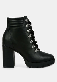 Hamiltons Lace Up Block Heel Boots by Ruw.