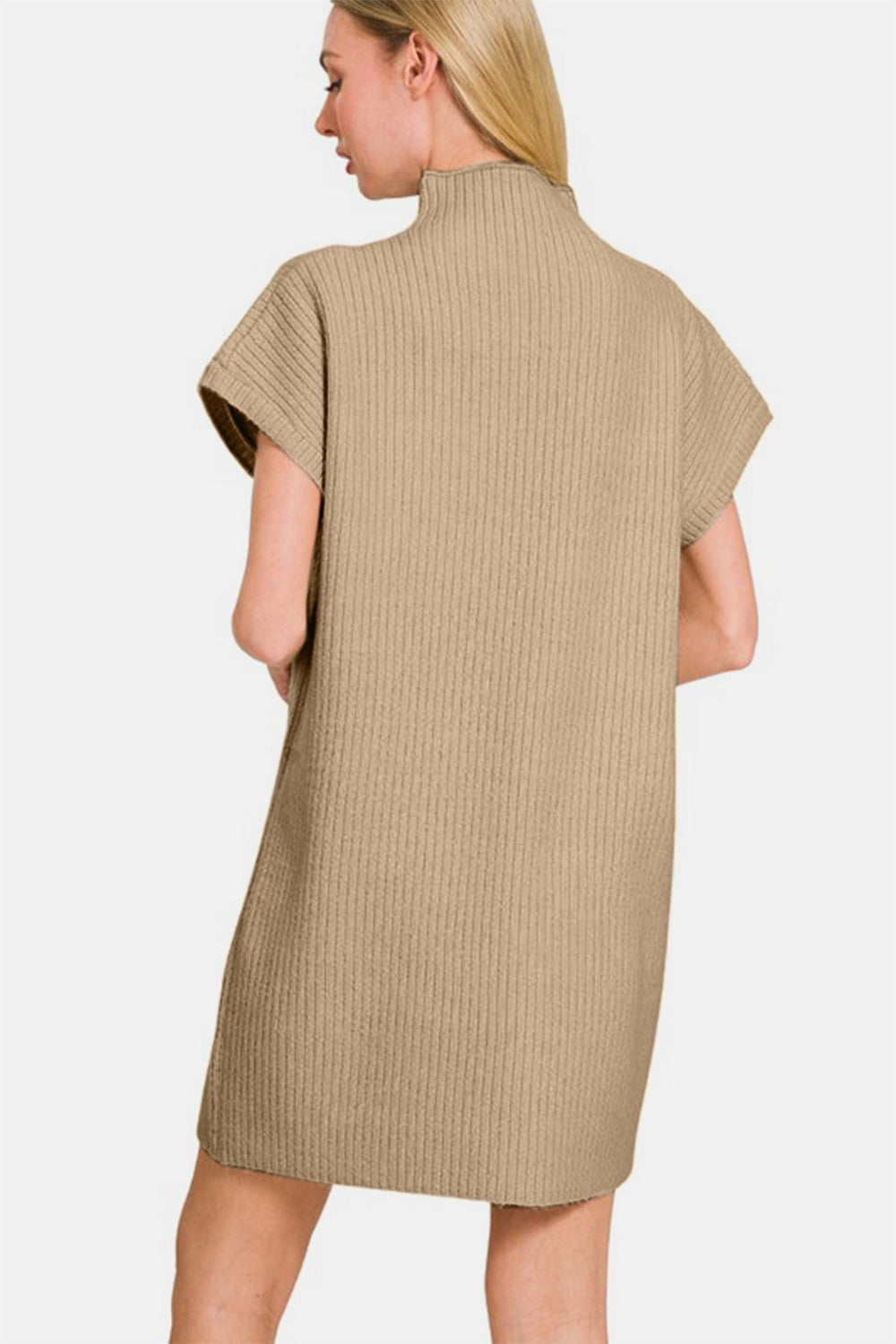 Zenana Short Sleeve Sweater Mini Dress.