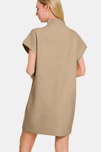 Zenana Short Sleeve Sweater Mini Dress.