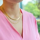 Layered Herringbone Chain Necklace.