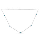 Sterling Silver Treated Diamond by Yard Necklace (1/2 Cttw, Blue Color, I2-I3 Clarity).