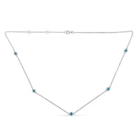 Sterling Silver Treated Diamond by Yard Necklace (1/2 Cttw, Blue Color, I2-I3 Clarity).