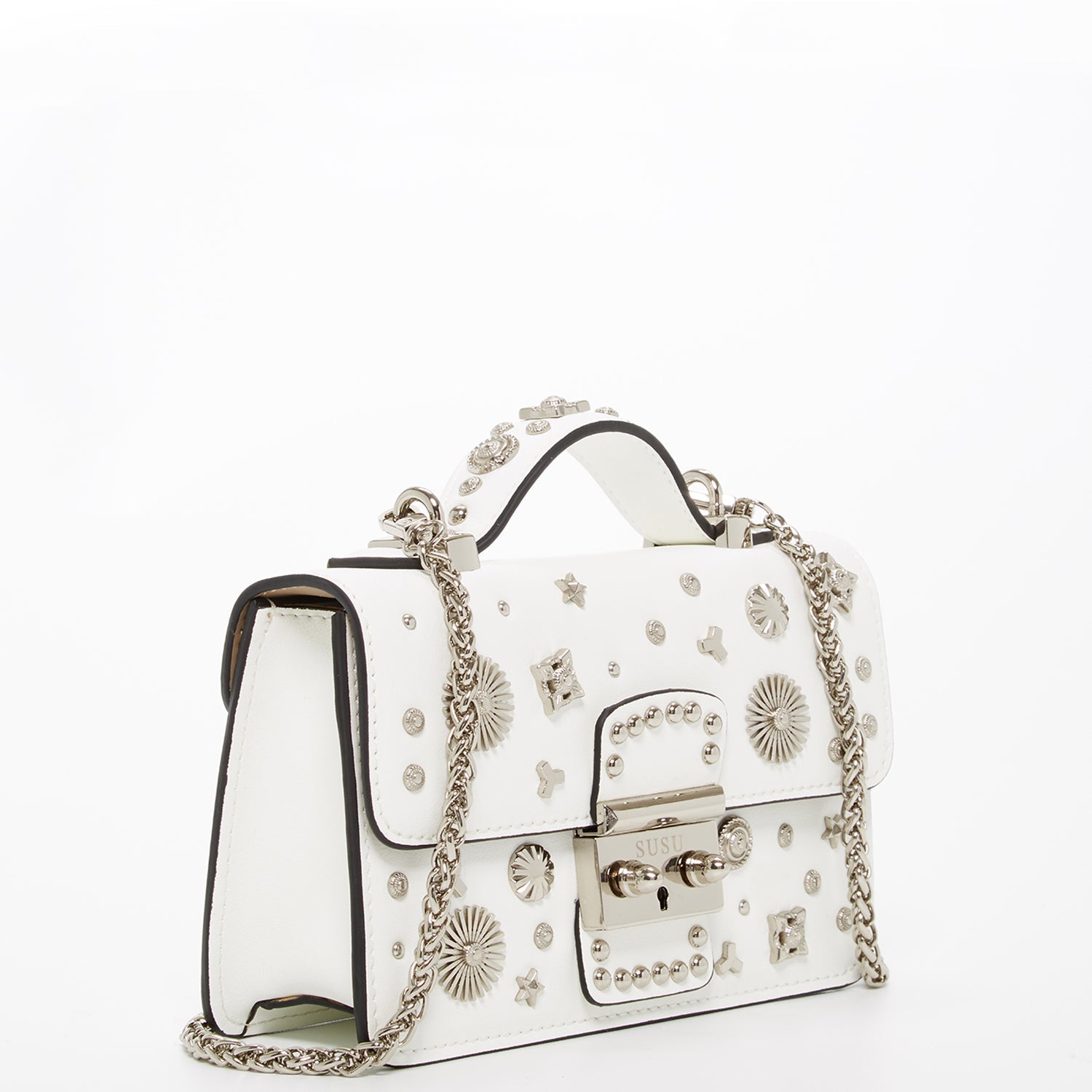 The Hollywood White Leather Crossbody Bag