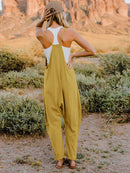 Double Take Full Size Sleeveless V-Neck Pocketed Jumpsuit.