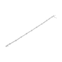 .925 Sterling Silver 1-1/2 Cttw Diamond Marquise Halo and Line Link Tennis Bracelet (I-J Color, I2-I3 Clarity) - 7-1/4".