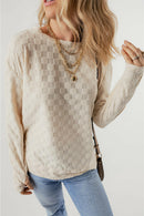 Tiffany Textured Thumbhole Sleeve Top.