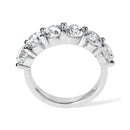 14K White Gold 3.0 Cttw Lab-Grown Diamond Shared Prong Set 6 Stone Band Ring (G-H Color, VS2-SI1 Clarity).