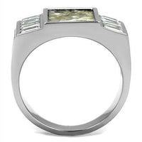 TK2784 No Plating Stainless Steel Ring With AAA Grade CZ in Clear.