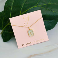 Initial Deco Open Locket Pendant Necklace.