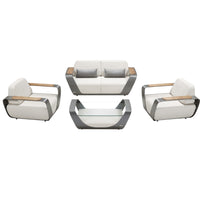 HIGOLD Onda Aluminum Outdoor Luxury Conversation Set for 4.