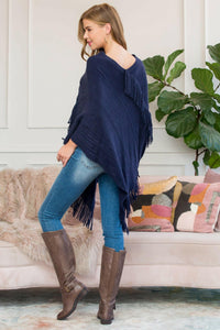 Asymmetric Fringe Poncho.