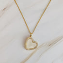 Shell Heart Locket Pendant Necklace.