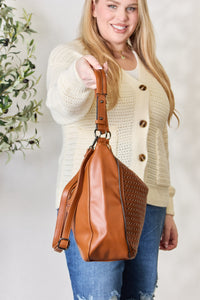 SHOMICO Weaved Vegan Leather Handbag.