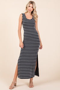 Mittoshop Striped Scoop Neck Sleeveless Maxi Dress.