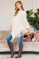 Asymmetric Fringe Poncho.