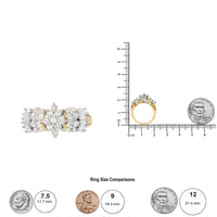 10K Yellow Gold 1.00 Cttw Diamond Starburst Ring Band (H-I Color, I1-I2 Clarity).