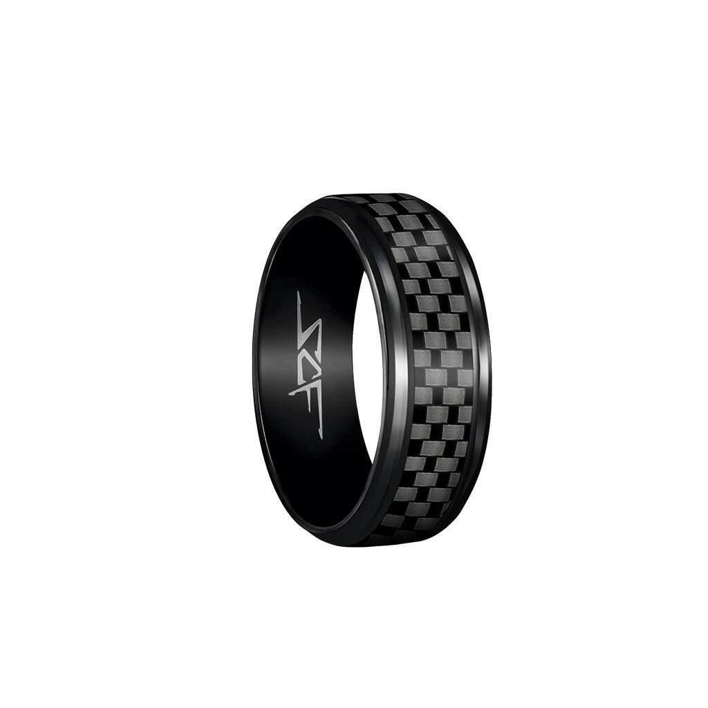 Real Carbon Fiber Ring | Black | Slate Series