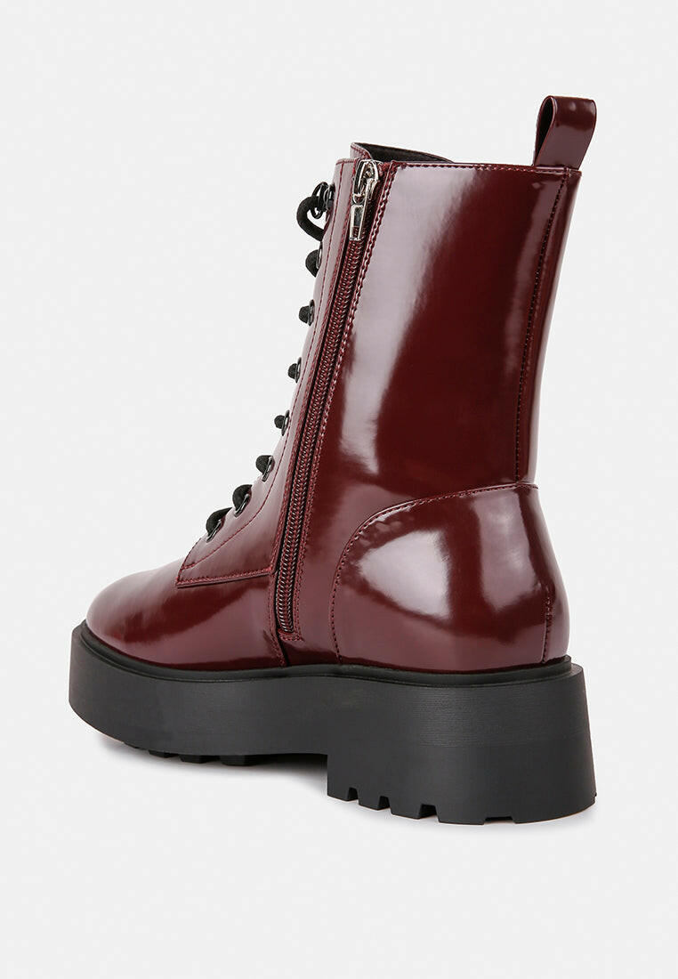 Molsh Faux Leather Ankle Biker Boots by Ruw.