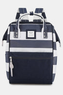 Himawari Striped Waterproof Nylon Backpack Bag with Side Pockets.