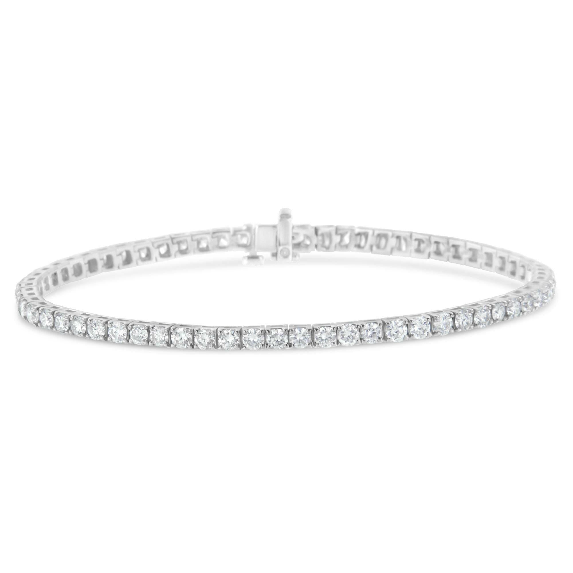 IGI Certified Diamond 14K White Gold Classic 7” Tennis Bracelet - Choice of Carat Weights.