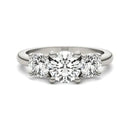 2 CTW AGI Certified Lab Grown Diamond (G-Vs) Three Stone Engagement Ring in Choice of 14K Yellow or 14k White Gold