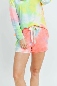 Tie Dye Top and Shorts Set With Self Tie.