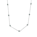 Sterling Silver Treated Diamond by Yard Necklace (3/4 Cttw, Blue Color, I2-I3 Clarity).