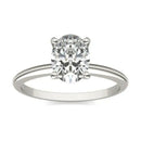 1 1/2 CTW Oval Lab Grown Diamond Solitaire Engagement Ring 14K White Gold.