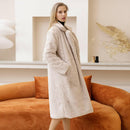 Female Winter Plush Thick Warm Loose Women Faux Rabbit Fur Coat.