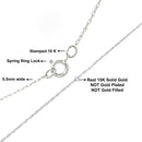 10K Gold 0.5 Mm Slender & Dainty Fine Rope Chain Necklace.