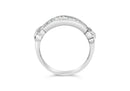 .925 Sterling Silver 1/2 Cttw Baguette Cut Diamond Channel Set X-Station Wedding Ring (H-I Color, I1-I2 Clarity).