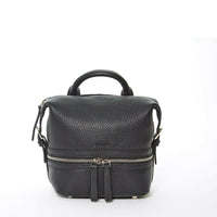 Ashley Small Black Leather Backpack.