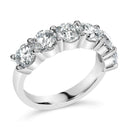 14K White Gold 3.0 Cttw Lab-Grown Diamond Shared Prong Set 6 Stone Band Ring (G-H Color, VS2-SI1 Clarity).