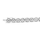 .925 Sterling Silver 1/2 Cttw Diamond Nested Circle Miracle Set Open Wheel 7.25" Fashion Link Bracelet (I-J Color, I3 Cl.