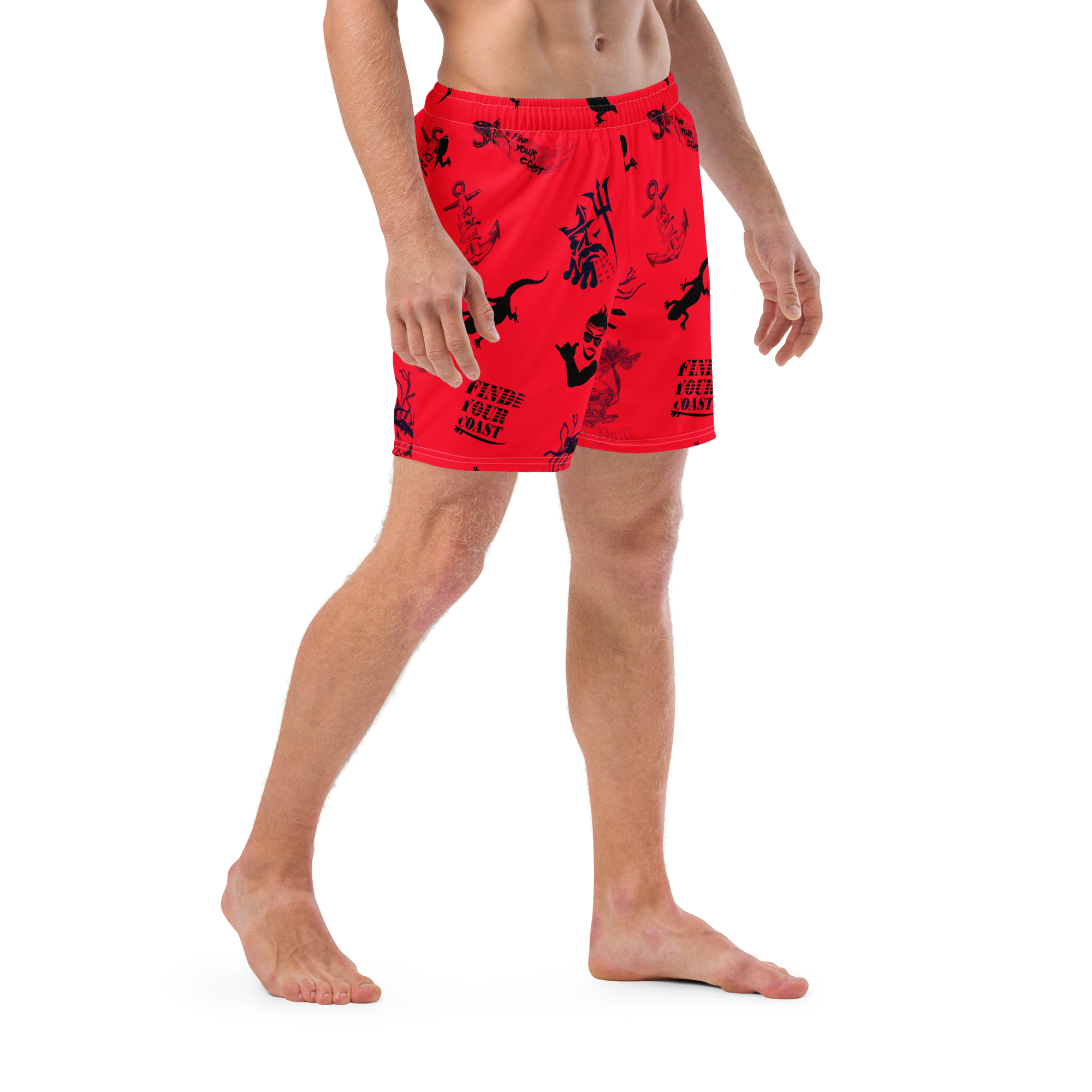 Men's Find Your Coast Parade Recycled Mid-Length UPF 50+ Swim Shorts.