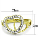 TK1908 Two-Tone IP Gold (Ion Plating) Stainless Steel Ring With Top Grade Crystal in Clear.