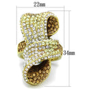 IP Gold(Ion Plating) Stainless Steel Ring With Top Grade Crystal in Multi Color