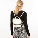 Ashley Small White Leather Backpack Purse.